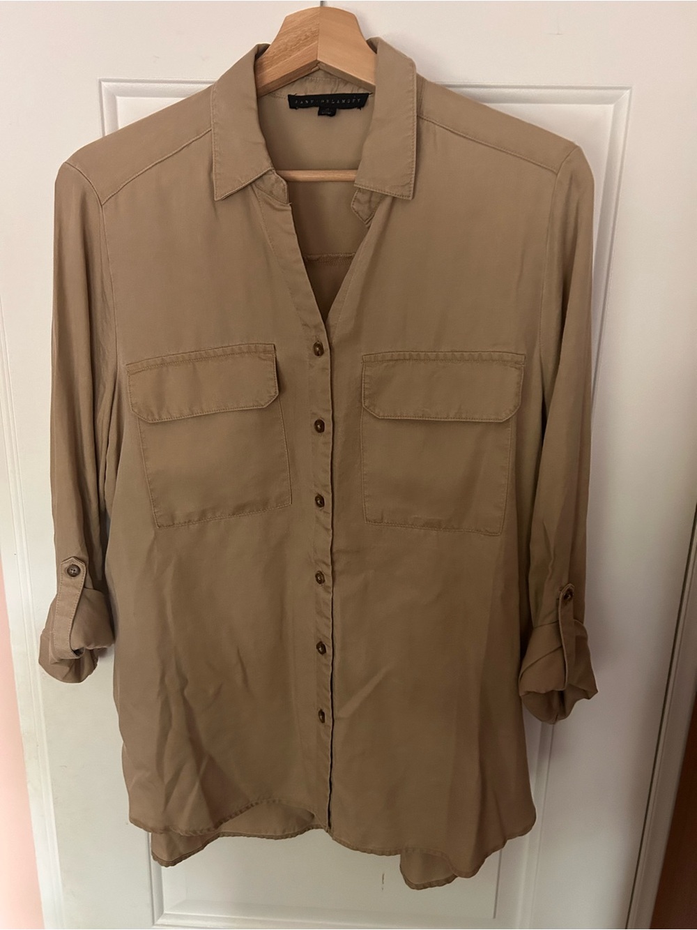 Jane + Delancey Tan Khaki Button Down Shirt